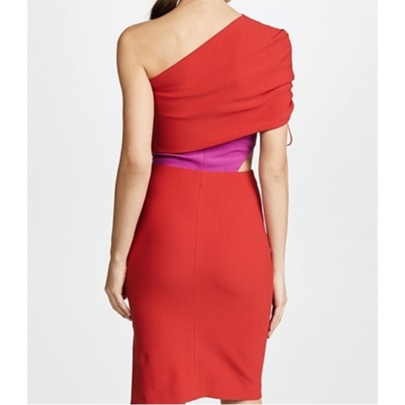 HANEY BRIANA ONE SHOULDER DRESS WITH RUCHED SLEEVE - Picture 3 of 8